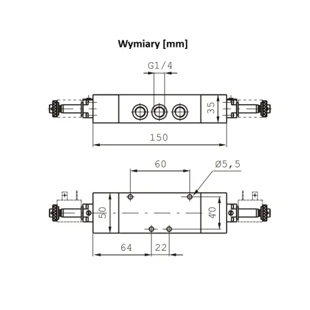 Elektrozawór 5/2 bistabilny G 1/4, Pneumax  464/1.52.0.0.M2